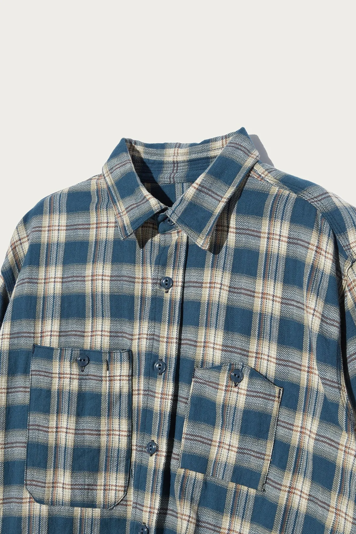 Work Shirt - Navy Cotton Plaid Jacquard sold by Canoe Club product image thumbnail 3