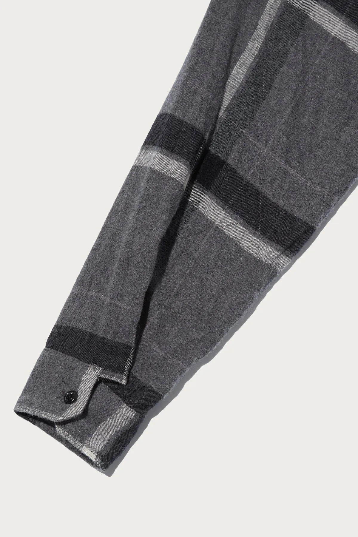 Work Shirt - Grey/Black Cotton Brushed Big Plaid sold by Canoe Club product image thumbnail 4