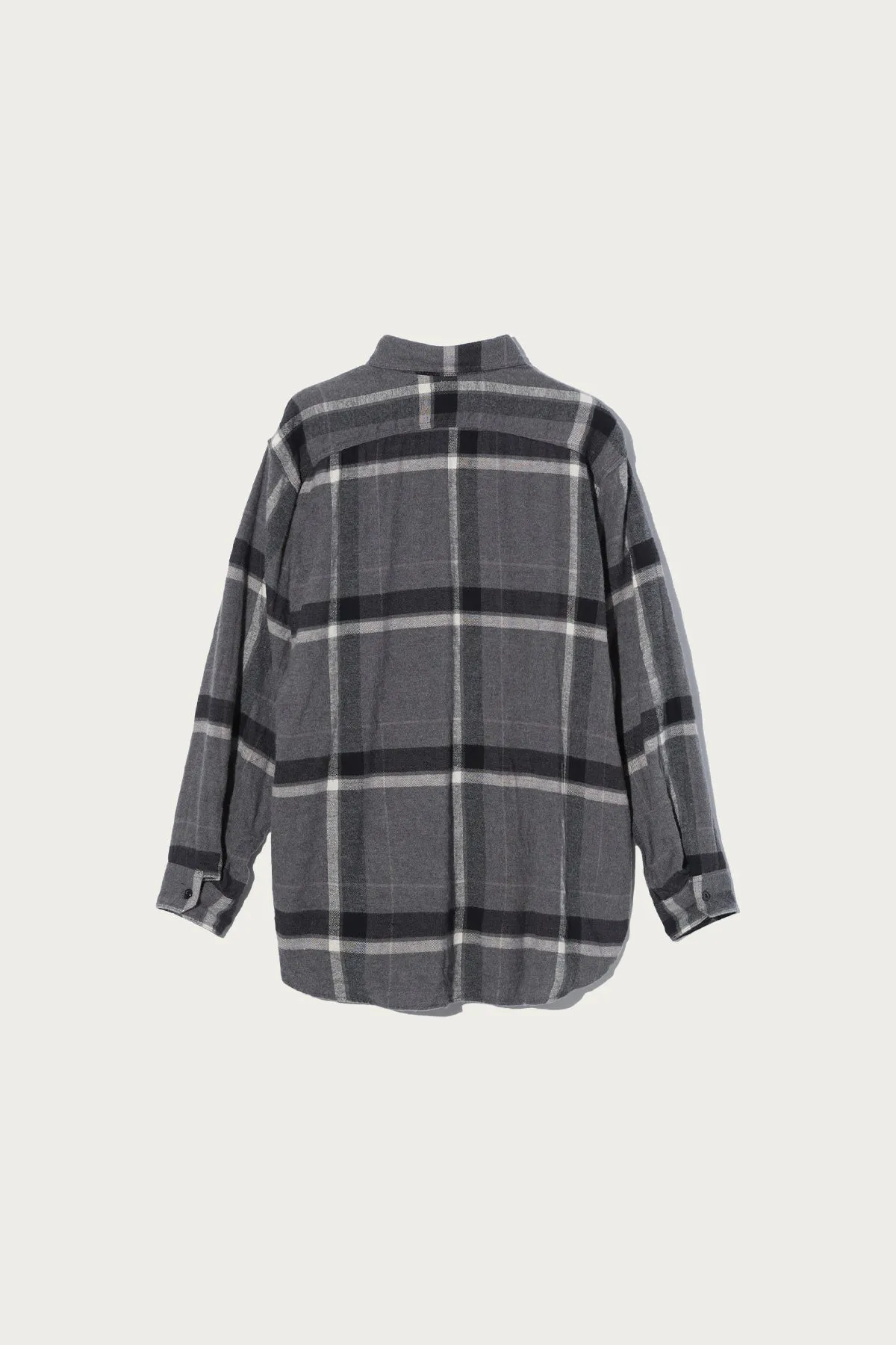 Work Shirt - Grey/Black Cotton Brushed Big Plaid sold by Canoe Club product image thumbnail 2