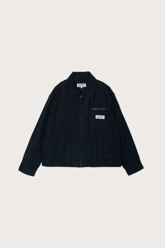 Short Jacket - Dk. Navy Cotton Moleskin sold by Canoe Club