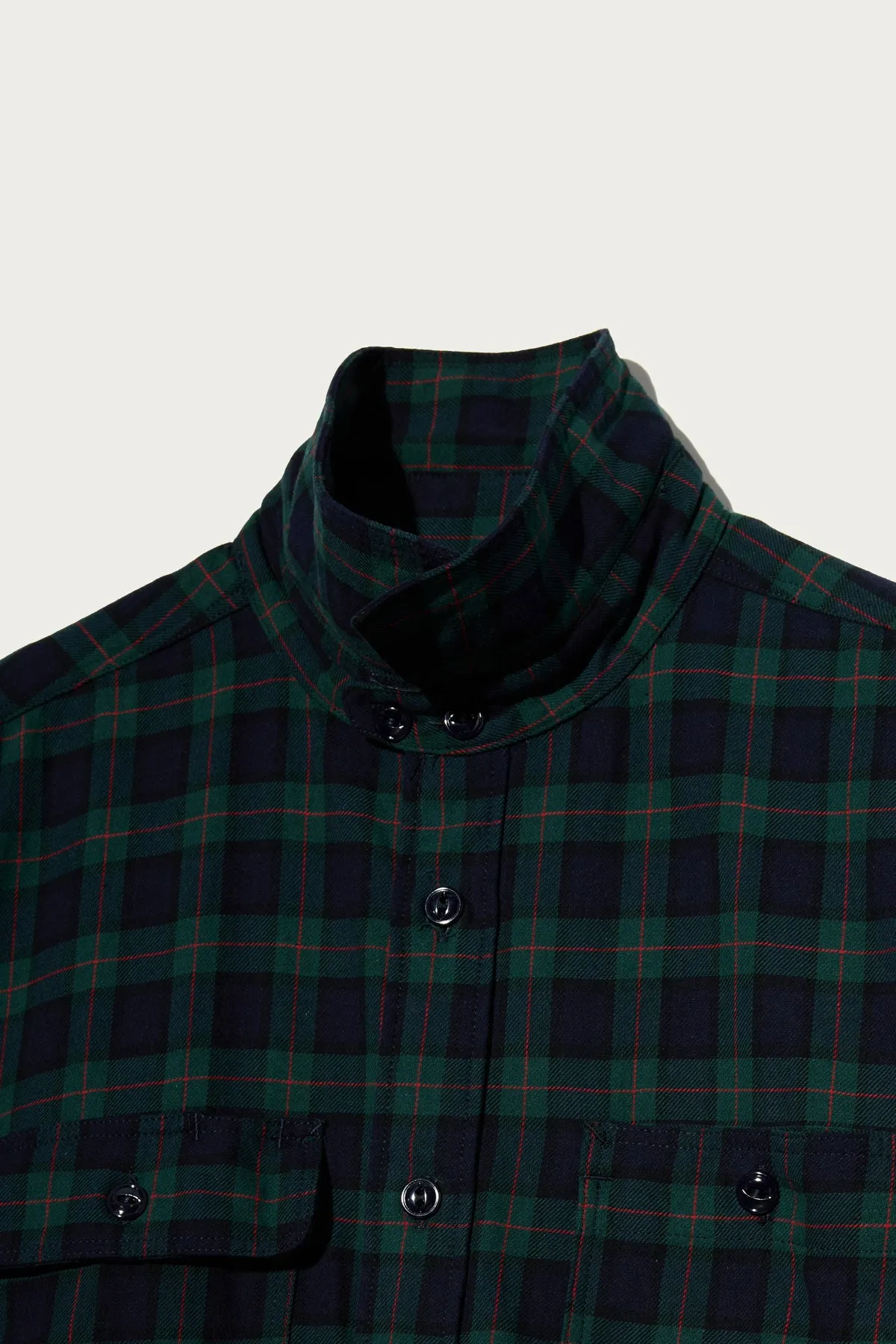 Utility Shirt - Hunter Green Cotton Twill Plaid sold by Canoe Club product image thumbnail 3