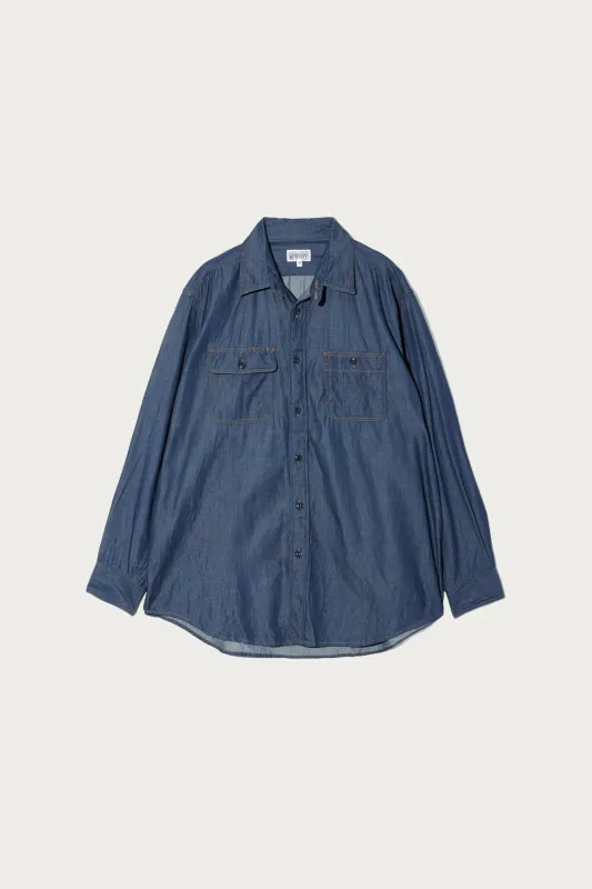 Utility Shirt - Indigo 4.5oz Denim Shirting sold by Canoe Club