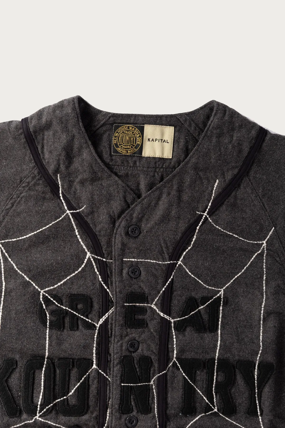 Cotton Wool GREAT KOUNTRY Baseball Shirt (KOUNTRY DREAM CATCH Remake) - Dark Grey sold by Canoe Club product image thumbnail 2