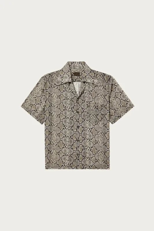 Silk Rayon Python WRANGLE Collar Aloha - Grey sold by Canoe Club