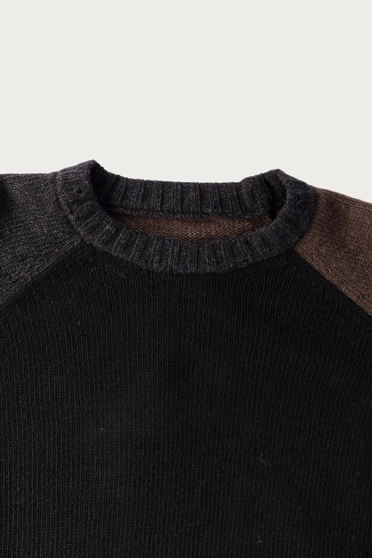 Two-Tone Crewneck Sweater - Black/Brown sold by Canoe Club product image thumbnail 2