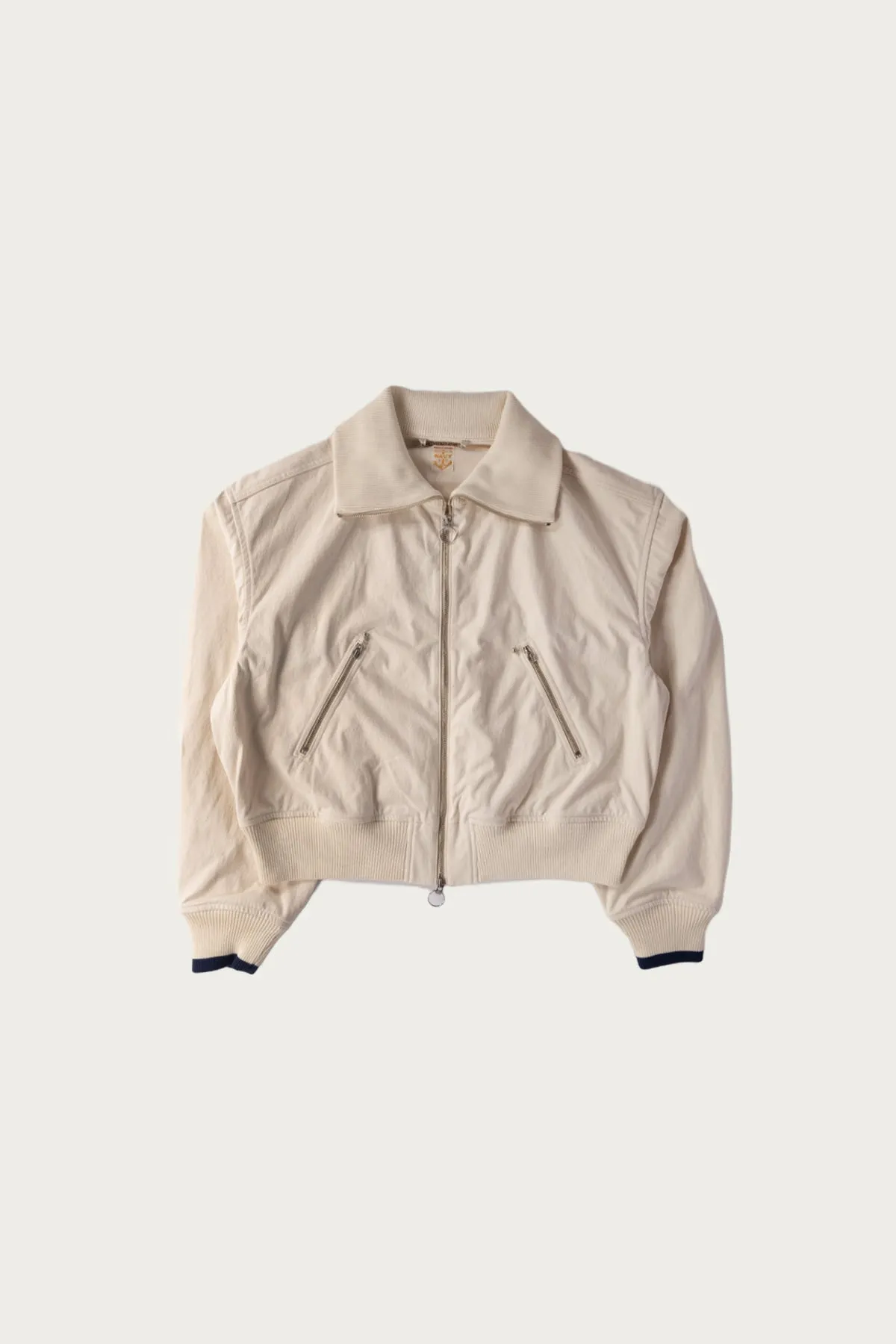 Water-Repellent Canvas ZIP-UP Blouson - Natural sold by Canoe Club