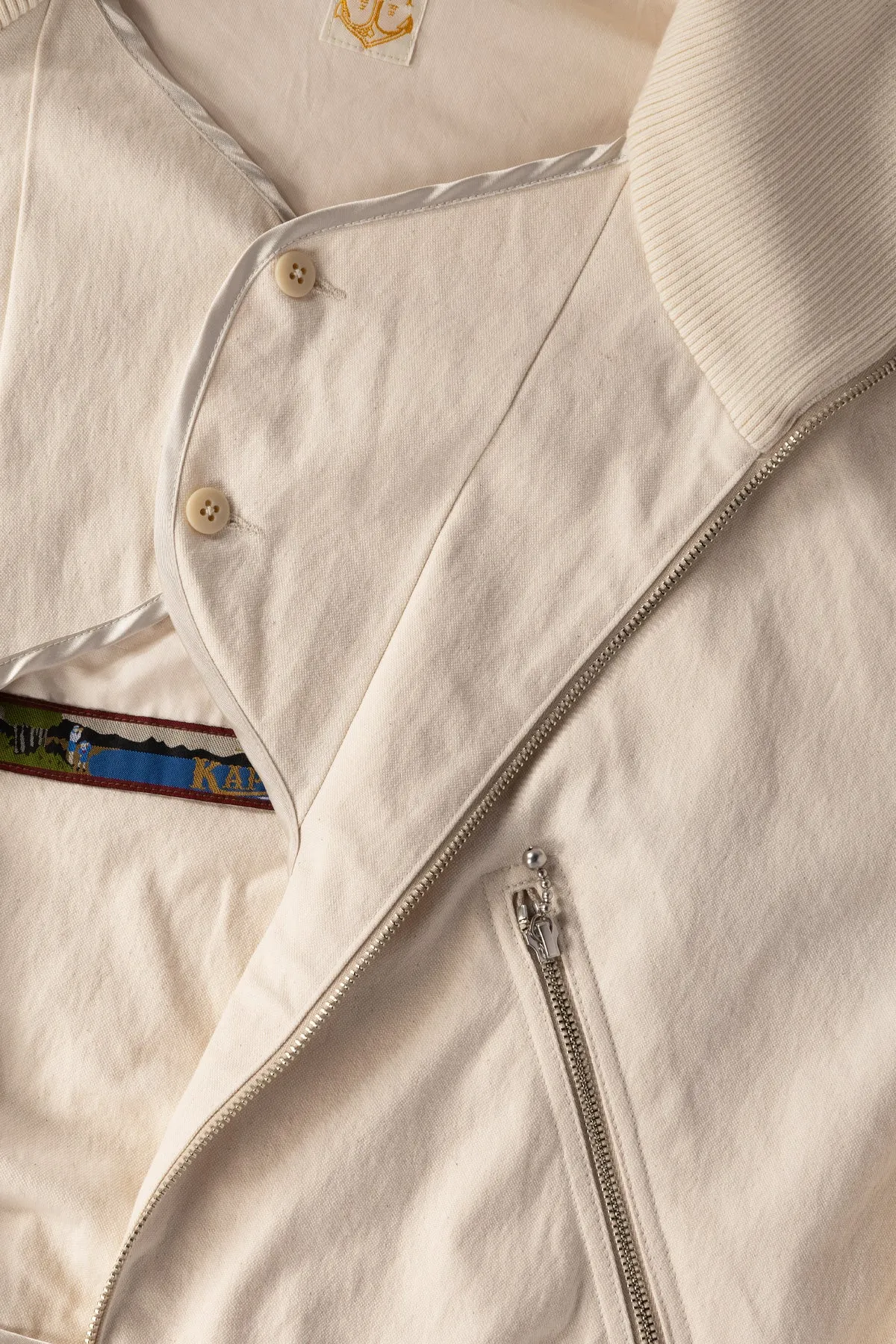 Water-Repellent Canvas ZIP-UP Blouson - Natural sold by Canoe Club product image thumbnail 3