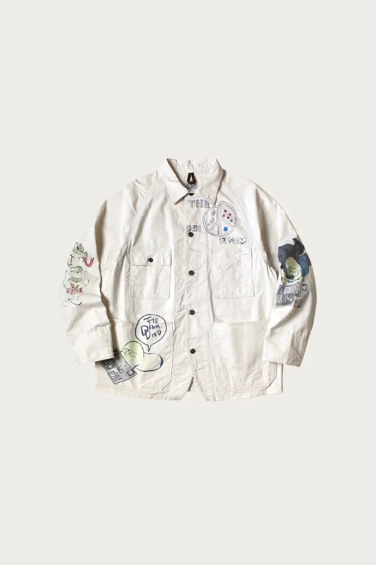 Rough-Face Twill CACTUS BEER JKT (Memorial Paint Model) - Natural made by Kapital