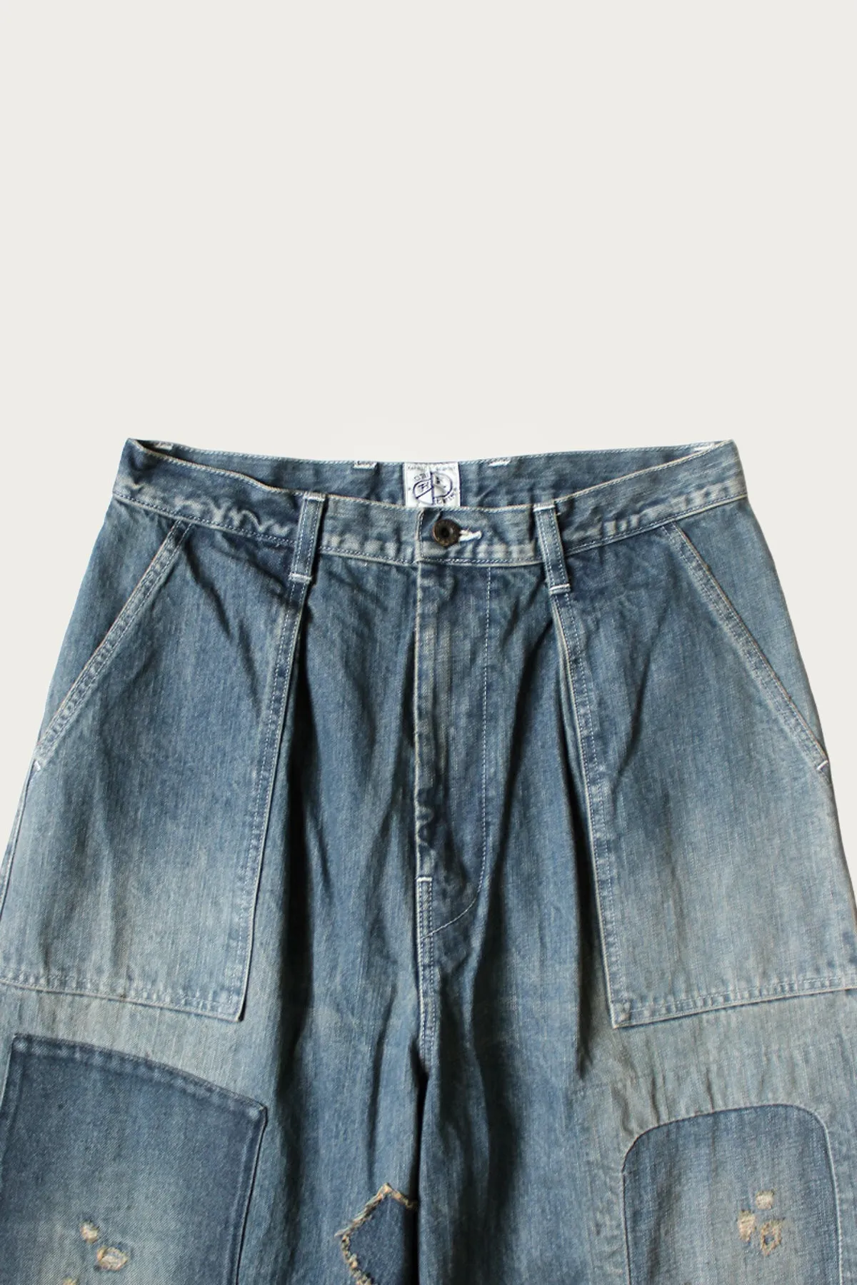 14oz Denim FATIGUE Baggy Pants (RUSHFIELD Remake) - Indigo sold by Canoe Club product image thumbnail 5