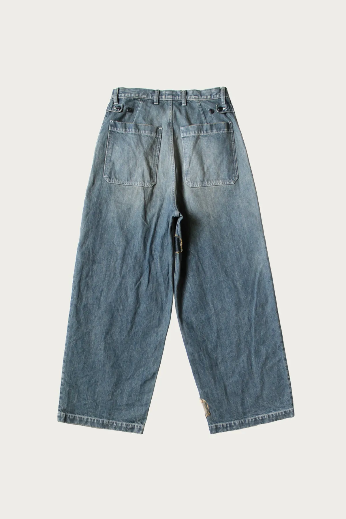 14oz Denim FATIGUE Baggy Pants (RUSHFIELD Remake) - Indigo sold by Canoe Club product image thumbnail 4