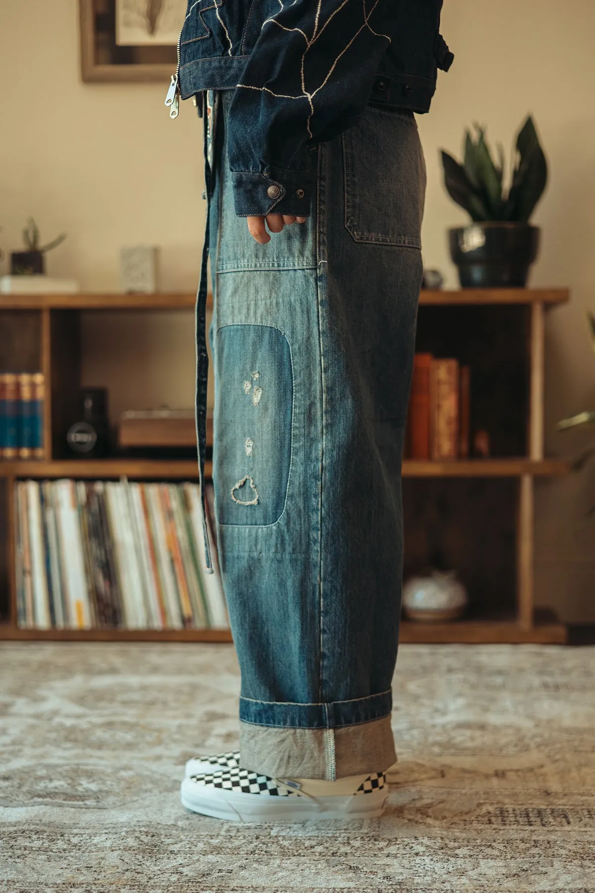14oz Denim FATIGUE Baggy Pants (RUSHFIELD Remake) - Indigo sold by Canoe Club product image thumbnail 3