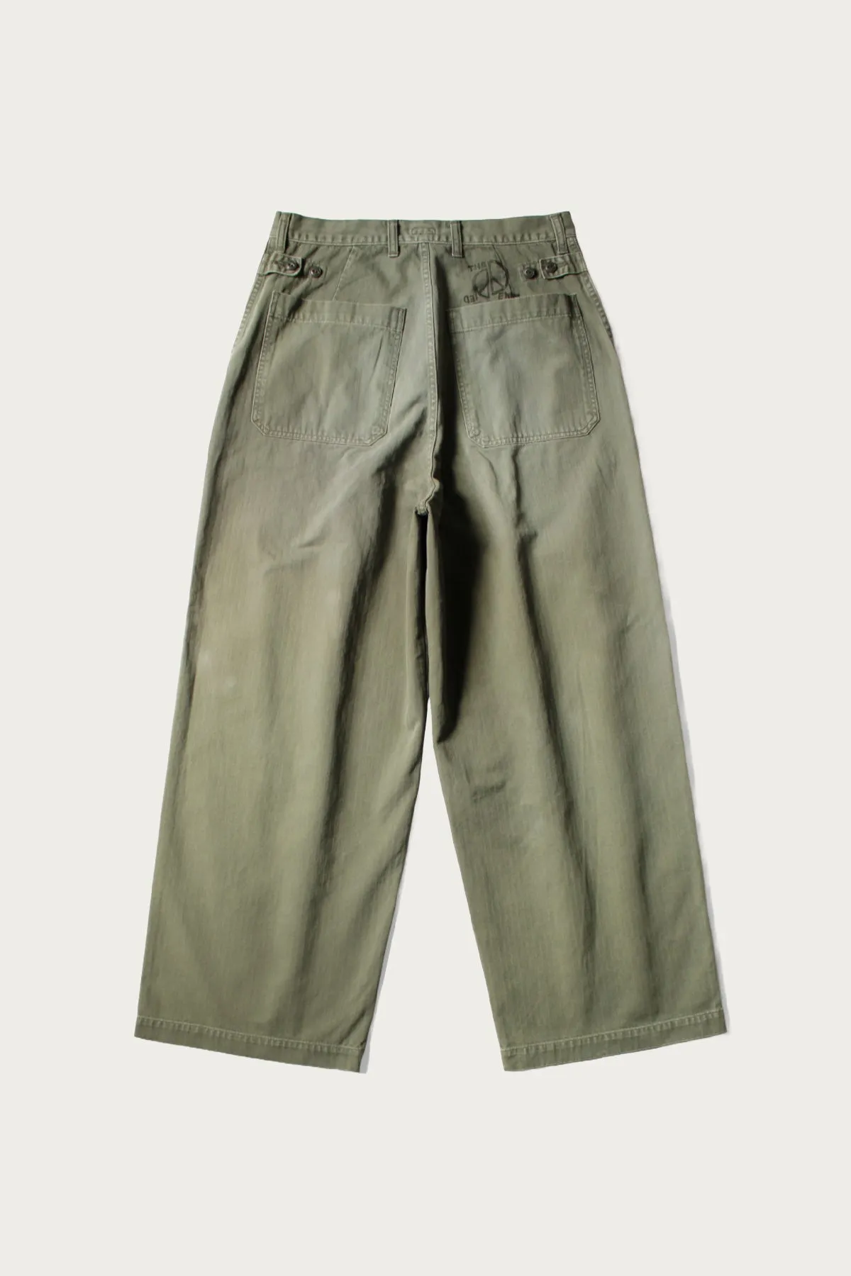 Herringbone FATIGUE Baggy Pants - Khaki sold by Canoe Club product image thumbnail 2