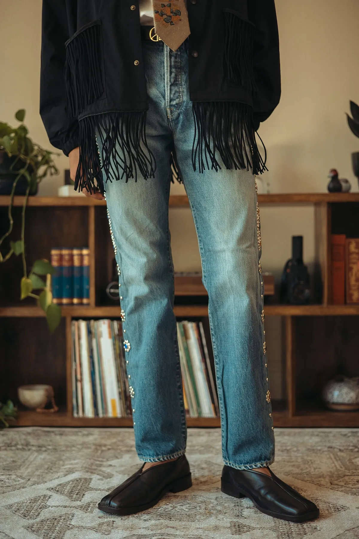 14oz Denim 5p MONKEY CISCO (STUDS) - Indigo sold by Canoe Club product image thumbnail 2