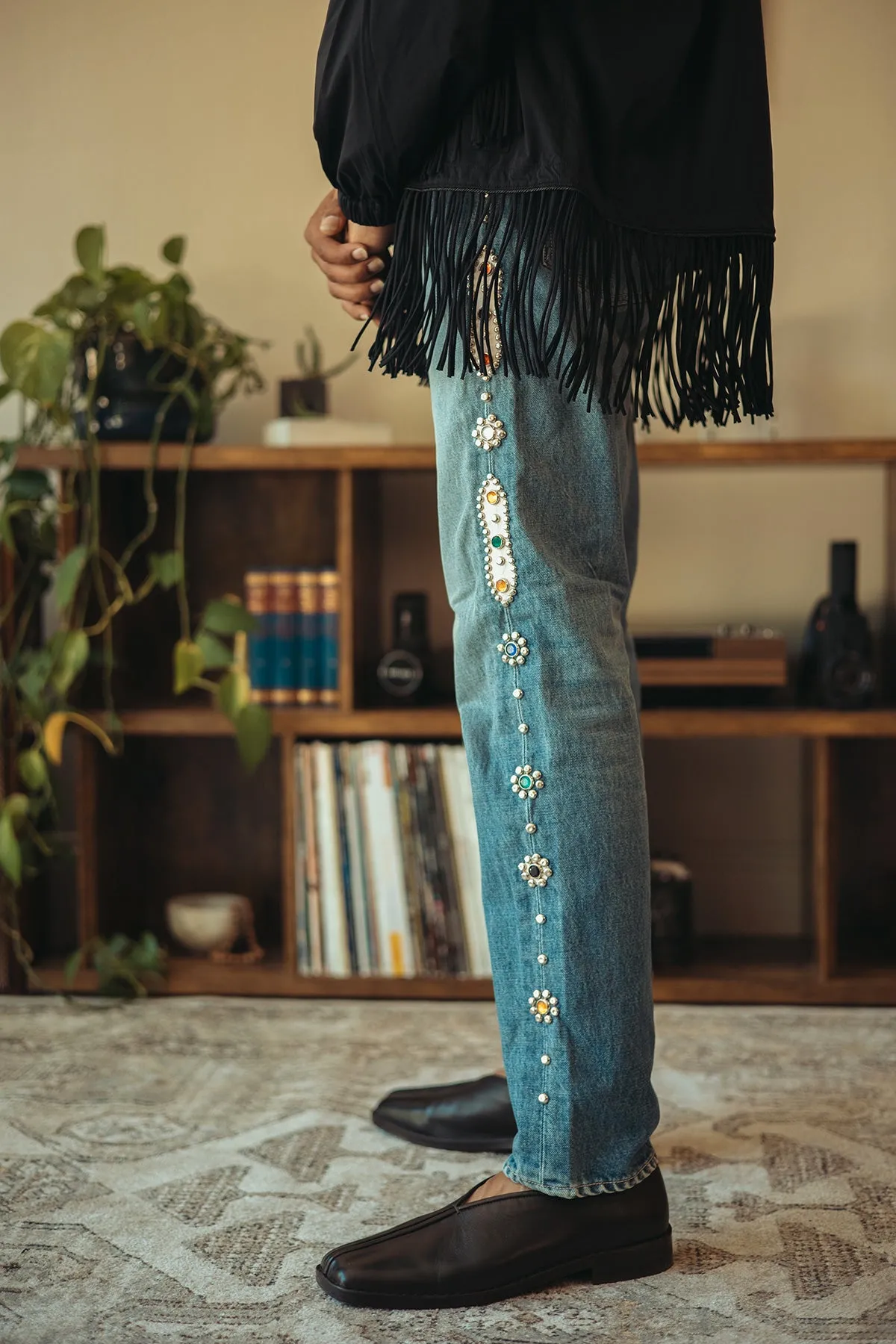 14oz Denim 5p MONKEY CISCO (STUDS) - Indigo sold by Canoe Club product image thumbnail 3