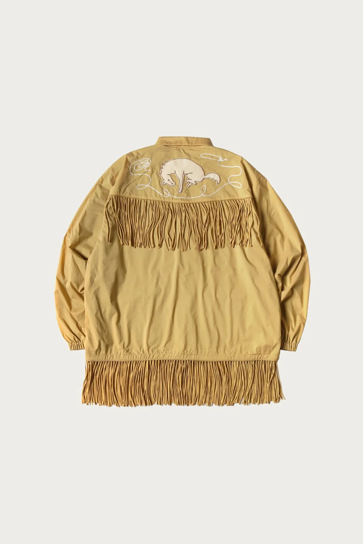 Stretch Nylon Fringed Coach JKT - Mustard sold by Canoe Club product image thumbnail 2