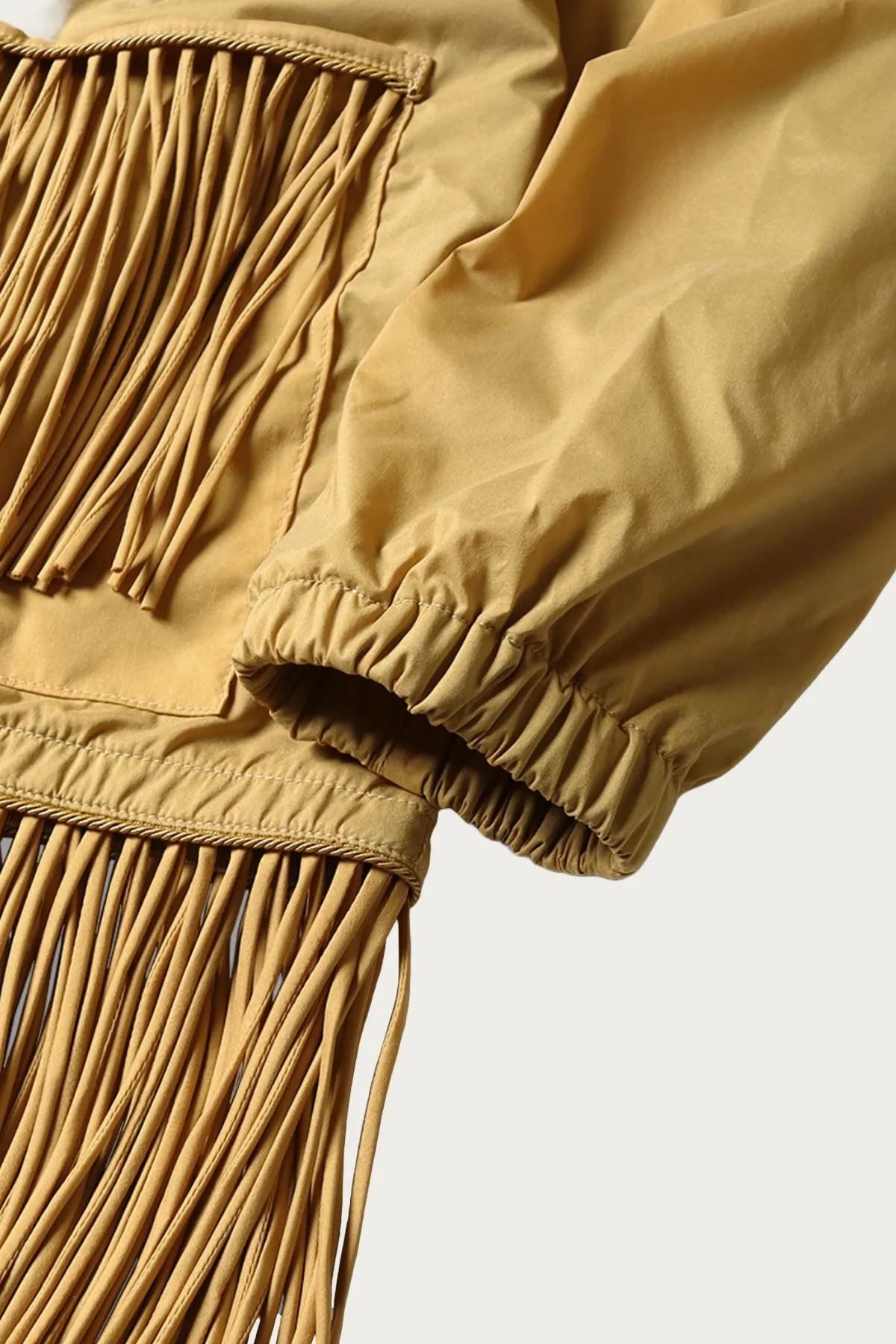 Stretch Nylon Fringed Coach JKT - Mustard sold by Canoe Club product image thumbnail 4