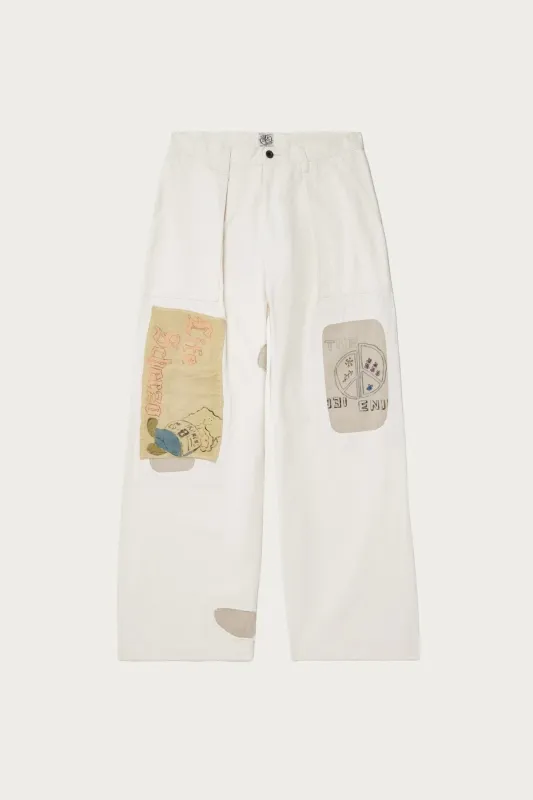 Rough-Face Twill FATIGUE Baggy Pants (RUSHWEEK Remake) - Natural made by Kapital