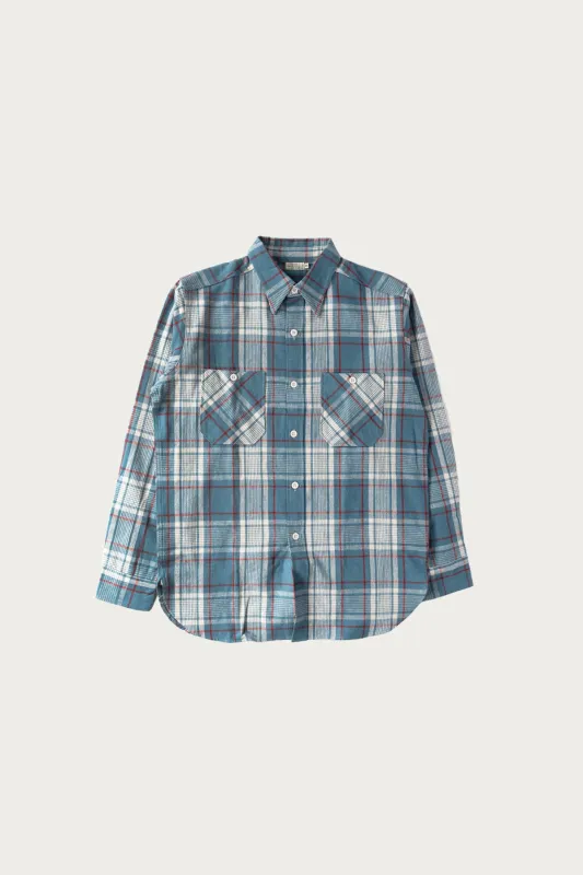 Longsleeve Large Check Workshirt - Sax sold by Canoe Club