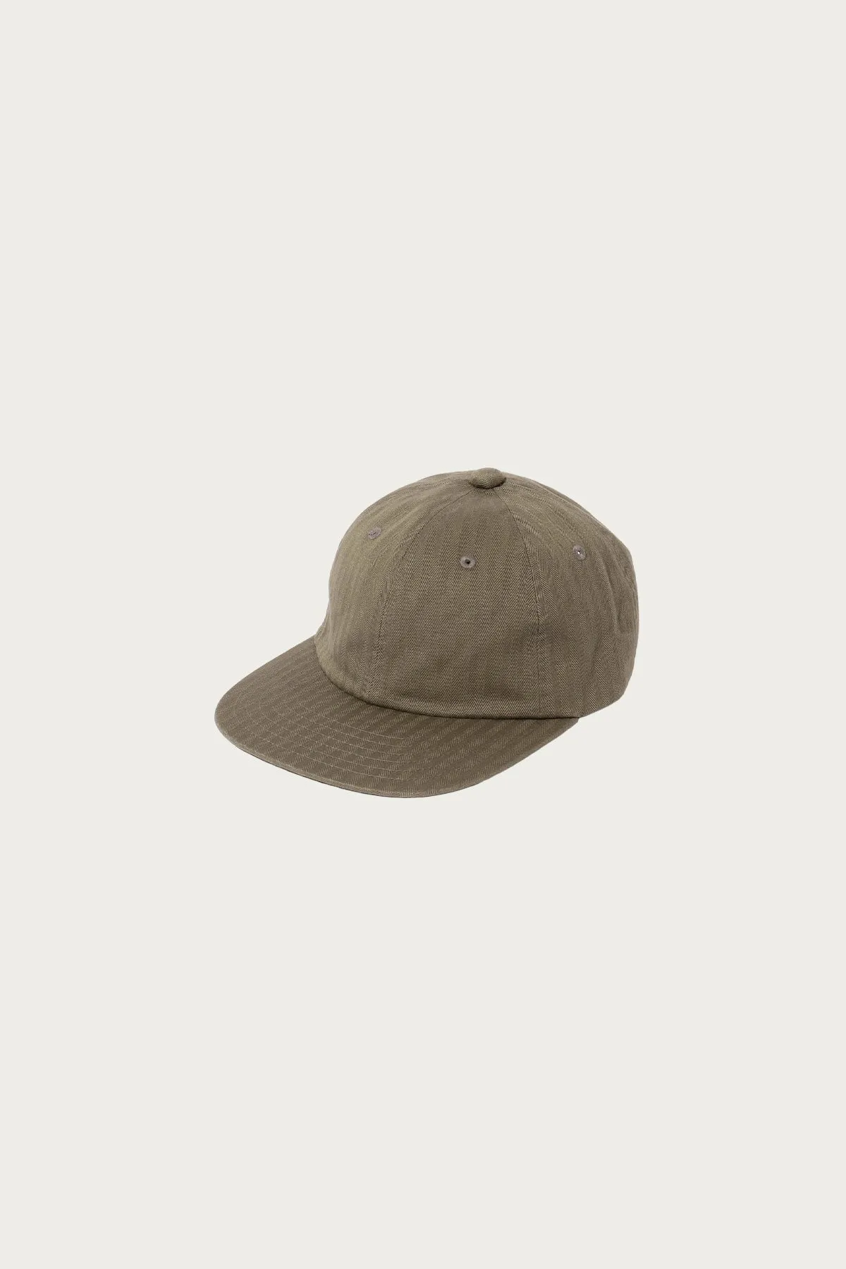 Herringbone 6Panel Cap - Olive sold by Canoe Club
