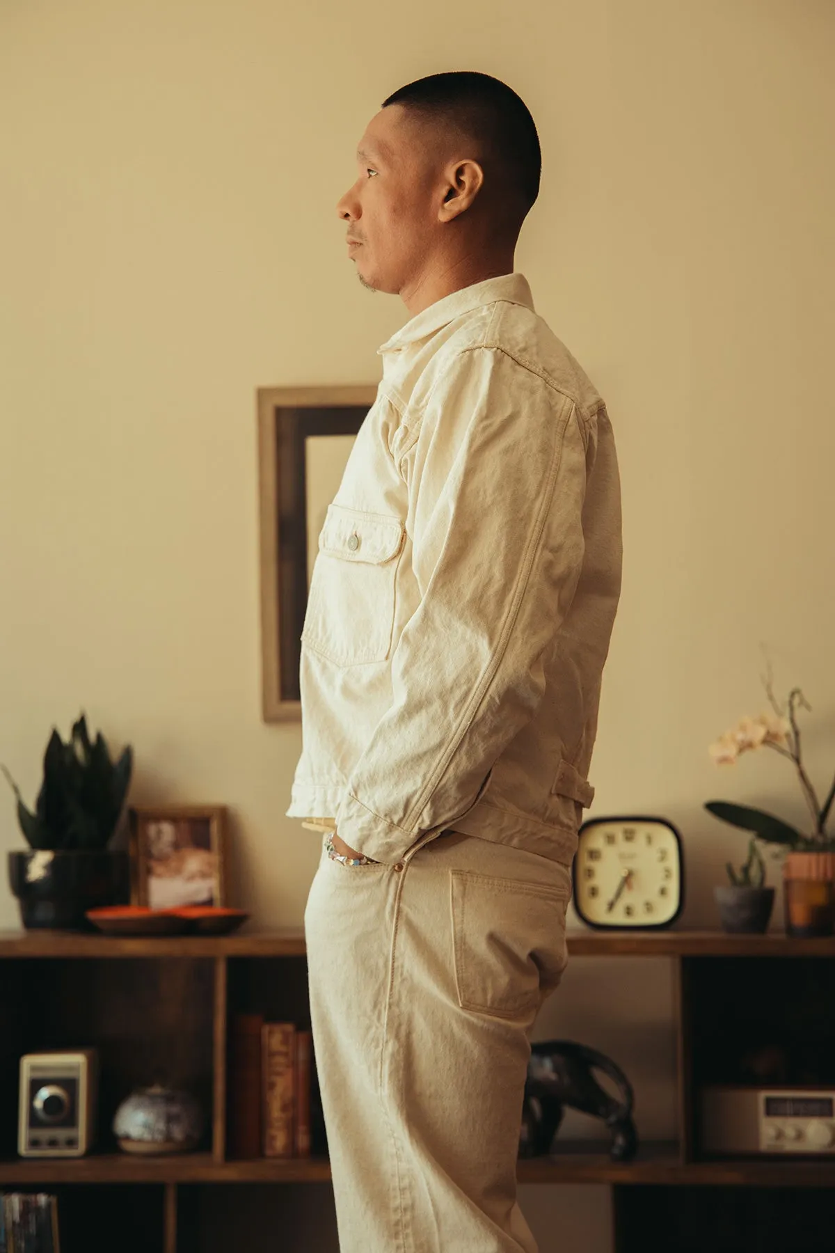 2107EC - Type 1 Denim Jacket - Ecru sold by Canoe Club product image thumbnail 3