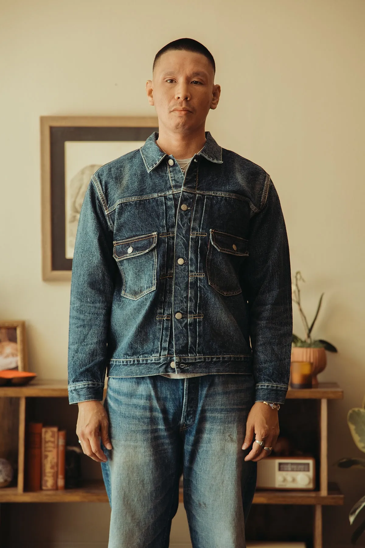 2050-2102 - "Fear of The Dark" Type 2 Denim Jacket - Indigo Blue sold by Canoe Club product image thumbnail 2