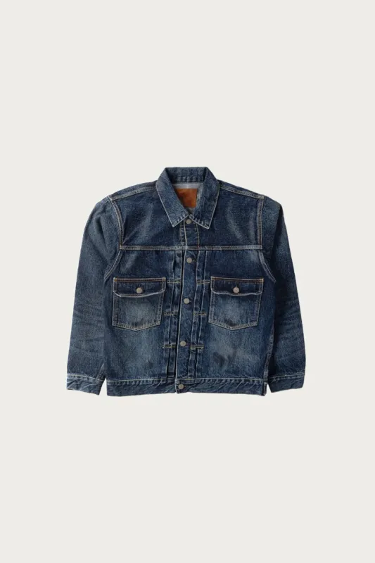 2050-2102 - "Fear of The Dark" Type 2 Denim Jacket - Indigo Blue sold by Canoe Club
