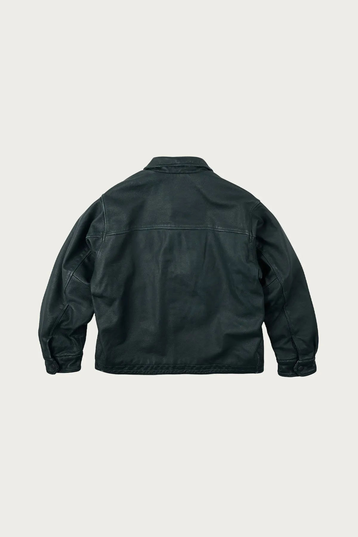 Destroyed Cowhide Leather Jacket - Washed Olive sold by Canoe Club product image thumbnail 2