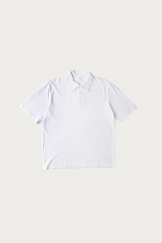 Pique Two Button Polo - White sold by Canoe Club