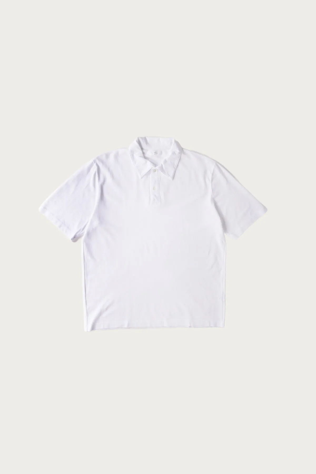 Pique Two Button Polo - White sold by Canoe Club