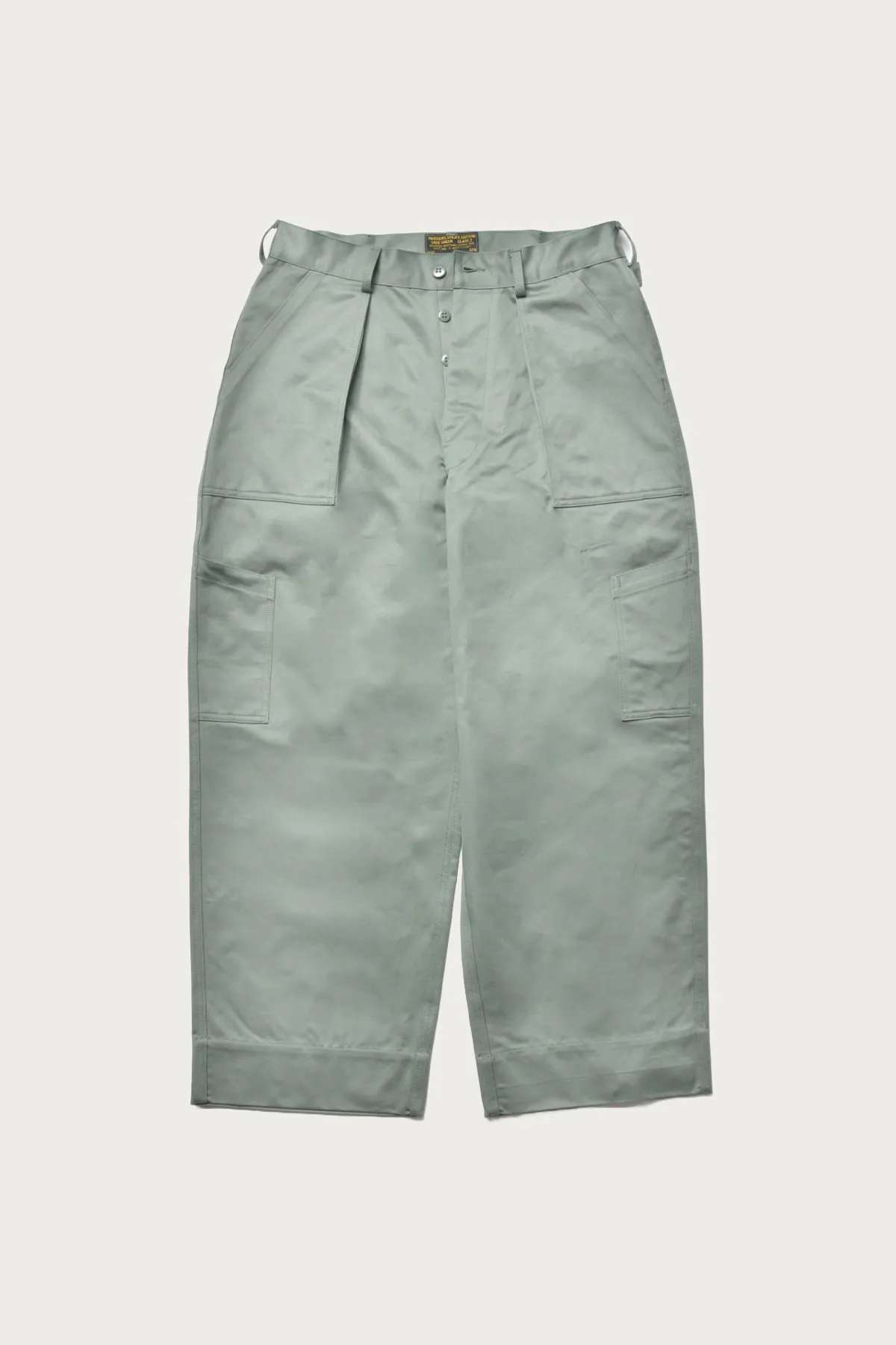 Cotton Utility Trousers - USAF Sage Green sold by Canoe Club