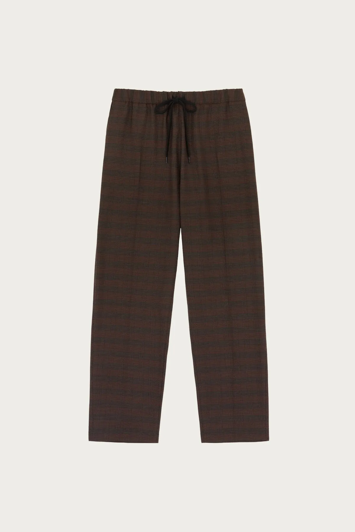 Glen Plaid Easy Trousers - Brown/Black sold by Canoe Club