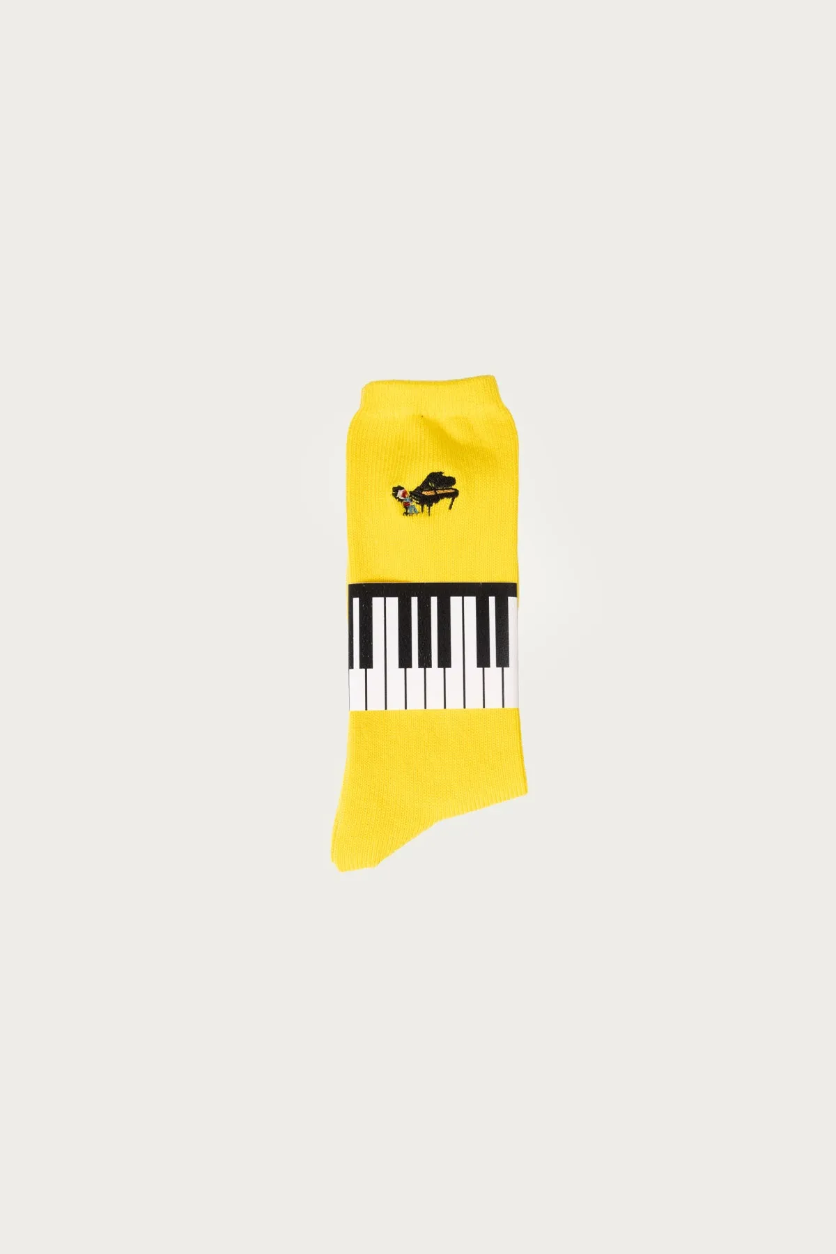 84 Yarns PIANO Embroidery Socks - Yellow sold by Canoe Club