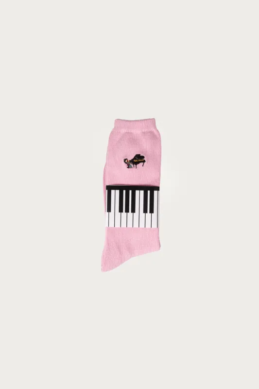 84 Yarns PIANO Embroidery Socks - Pink sold by Canoe Club