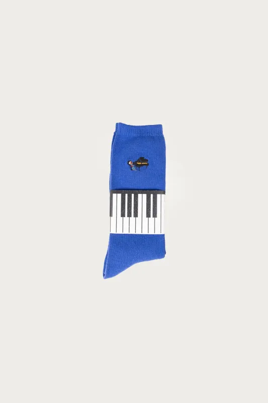 84 Yarns PIANO Embroidery Socks - Blue sold by Canoe Club