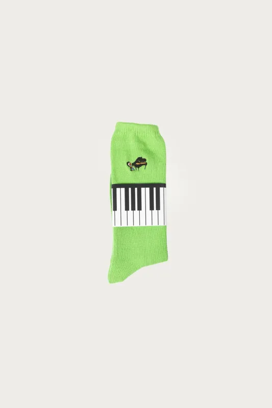 84 Yarns PIANO Embroidery Socks - Light Green sold by Canoe Club