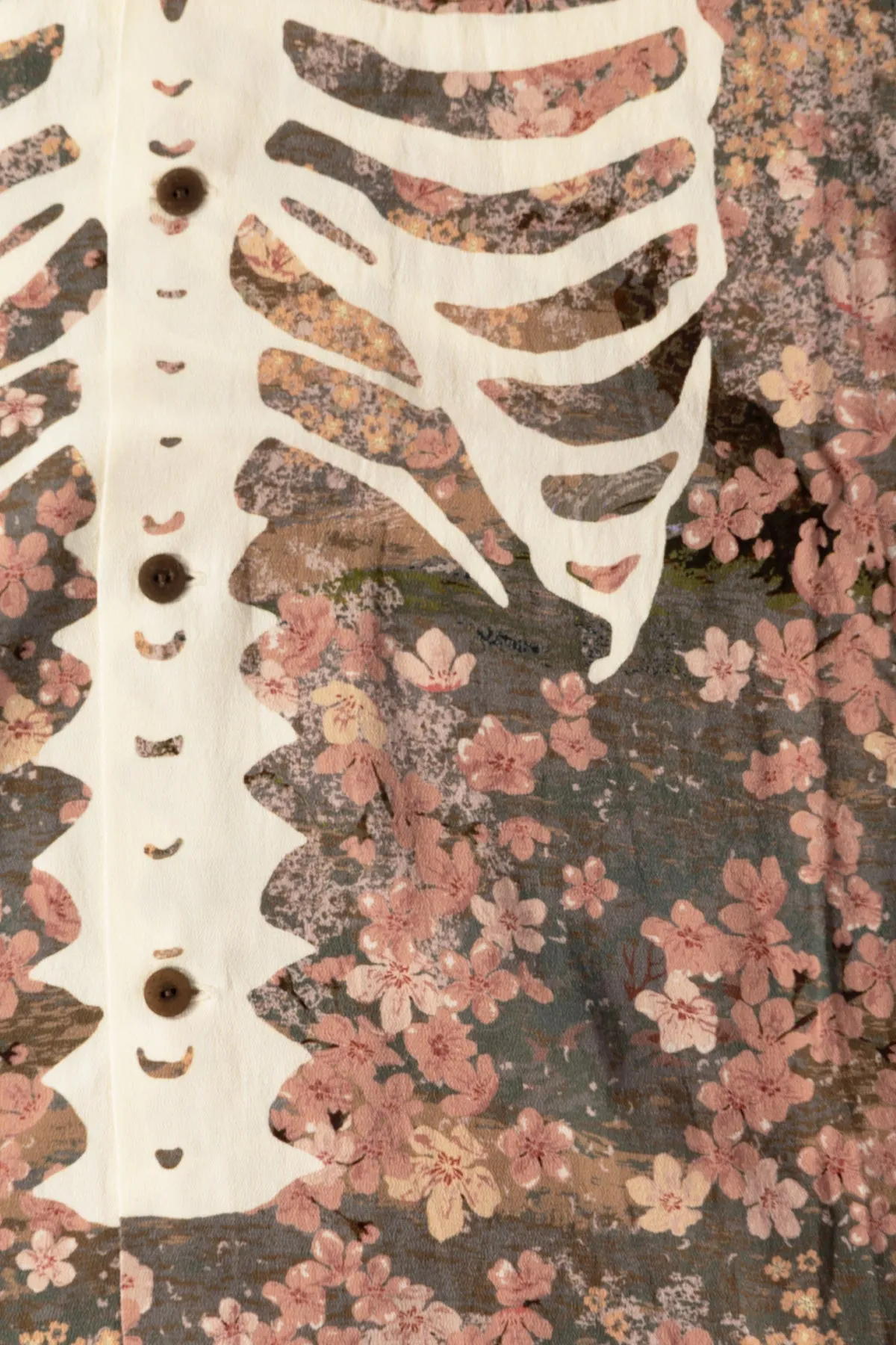 Rayon SAKURA-BONE Aloha Shirt - Khaki sold by Canoe Club product image thumbnail 3