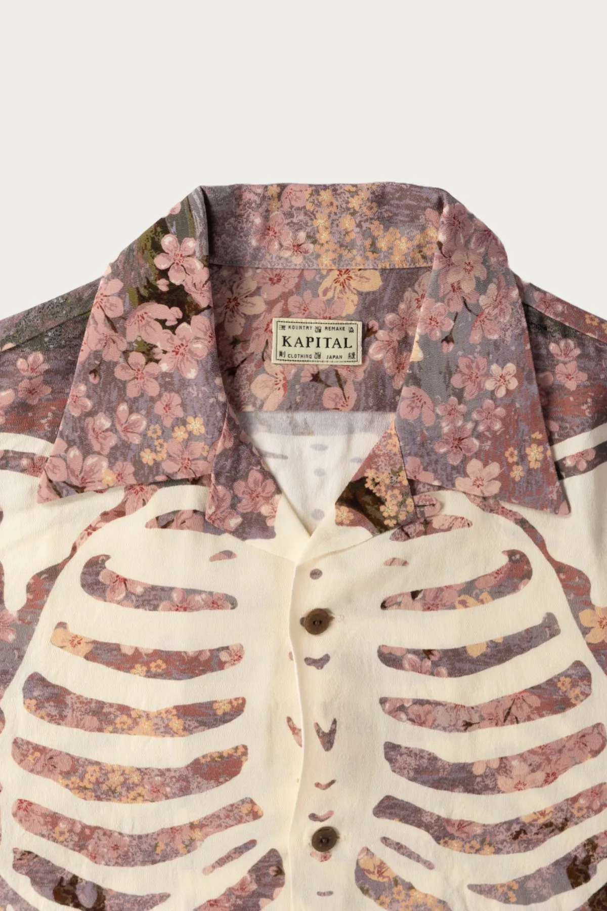 Rayon SAKURA-BONE Aloha Shirt - Grey sold by Canoe Club product image thumbnail 2