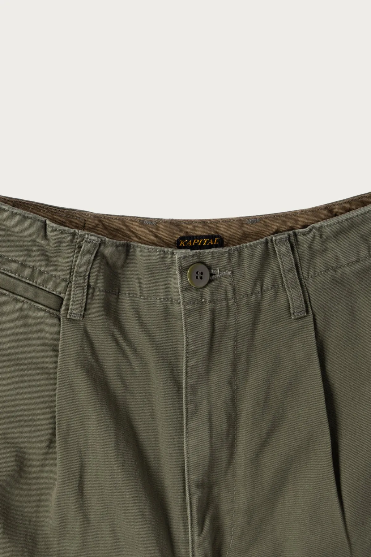 Chino High Waisted NIME Pants (CACTUS Embroidery) - Khaki sold by Canoe Club product image thumbnail 2