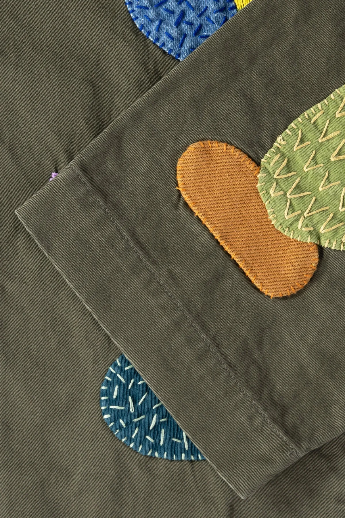 Chino High Waisted NIME Pants (CACTUS Embroidery) - Khaki sold by Canoe Club product image thumbnail 3