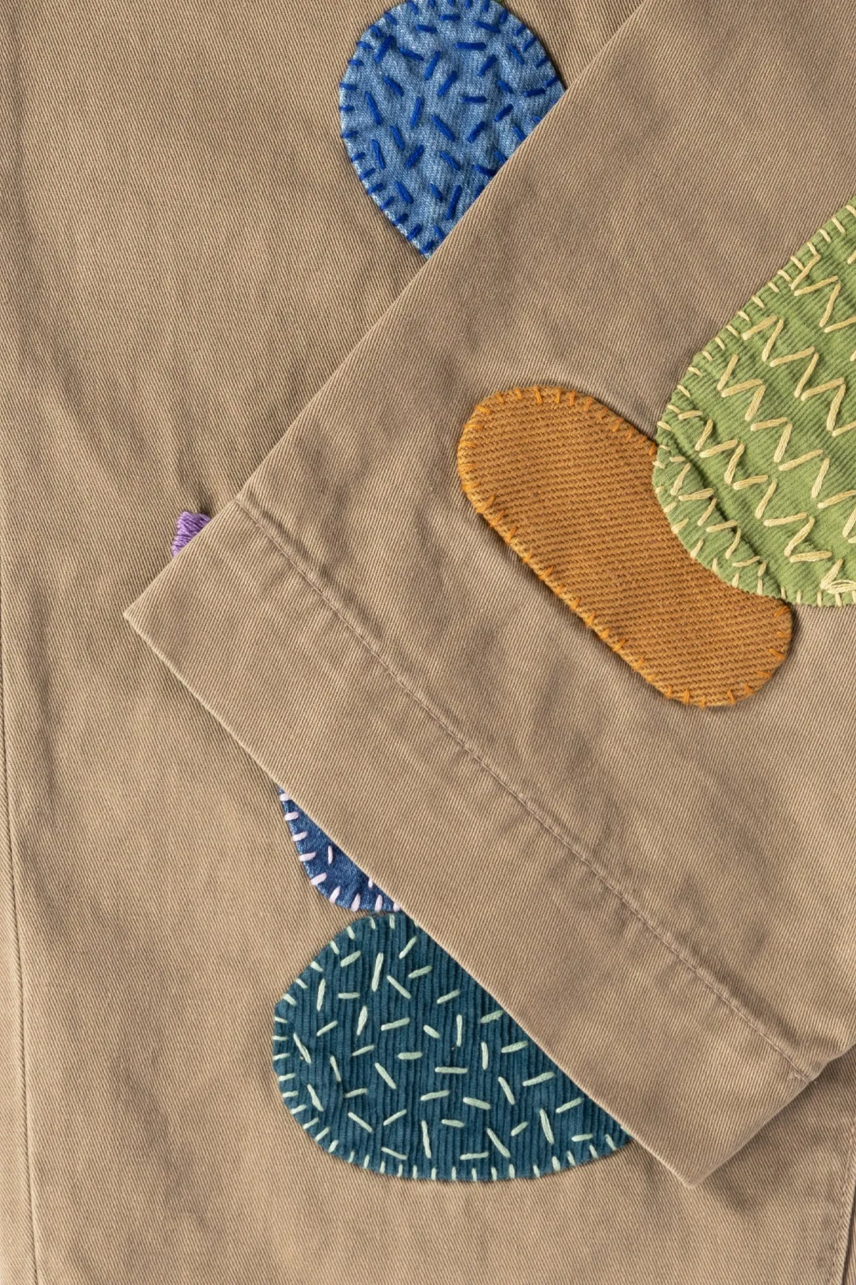 Chino High Waisted NIME Pants (CACTUS Embroidery) - Beige sold by Canoe Club product image thumbnail 3