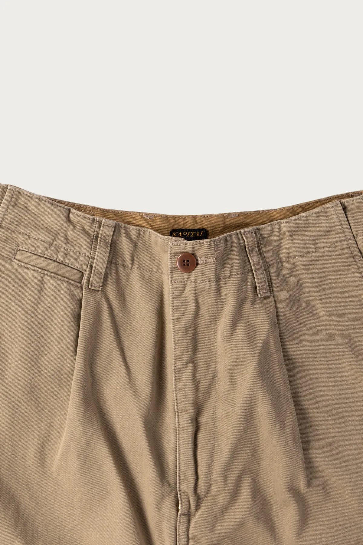Chino High Waisted NIME Pants (CACTUS Embroidery) - Beige sold by Canoe Club product image thumbnail 2