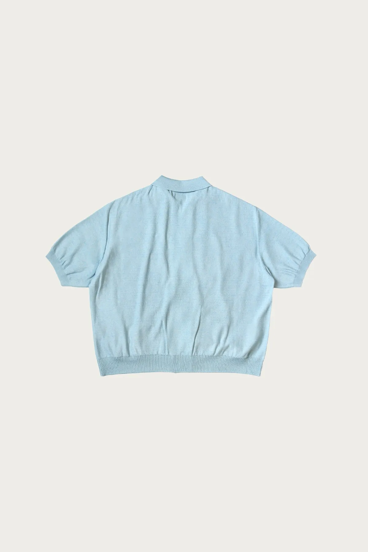 Knit x 8oz Denim Coverall Polo Shirt - Sax sold by Canoe Club product image thumbnail 2