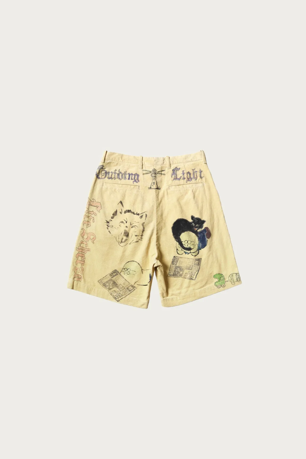 14W Corduroy IVY Short Pants (Memorial Paint Model) - Light Yellow sold by Canoe Club product image thumbnail 2
