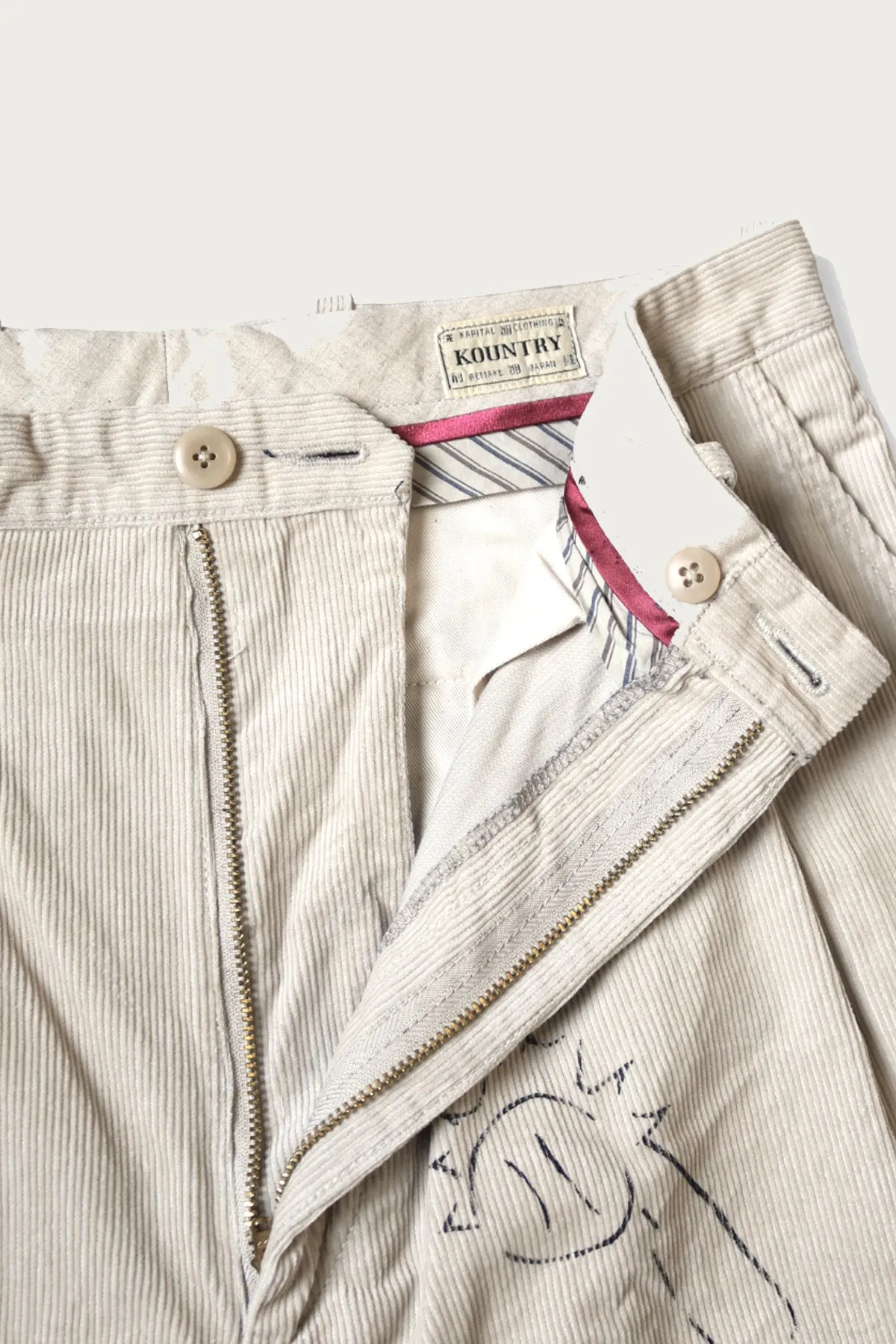 14W Corduroy IVY Short Pants (Memorial Paint Model) - Beige sold by Canoe Club product image thumbnail 2