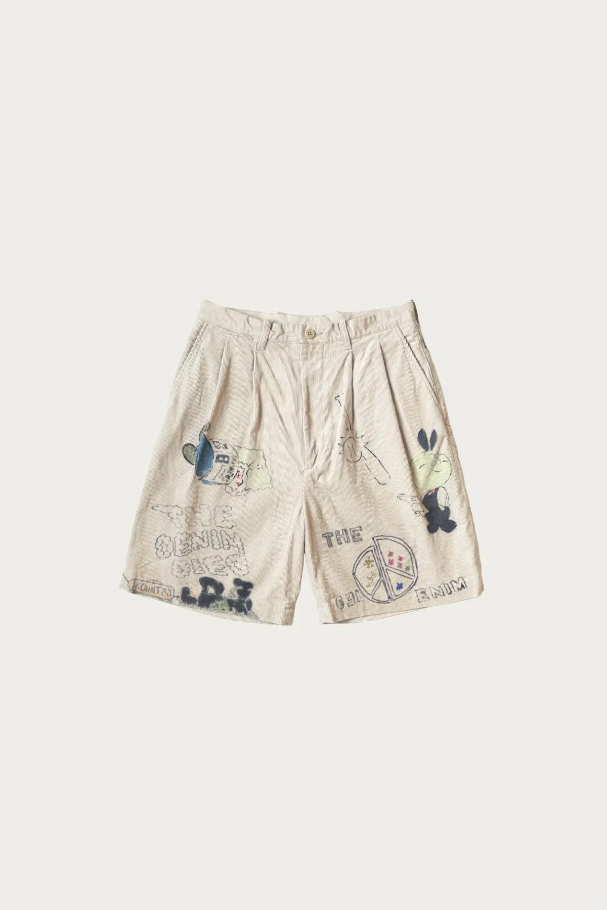 14W Corduroy IVY Short Pants (Memorial Paint Model) - Beige sold by Canoe Club