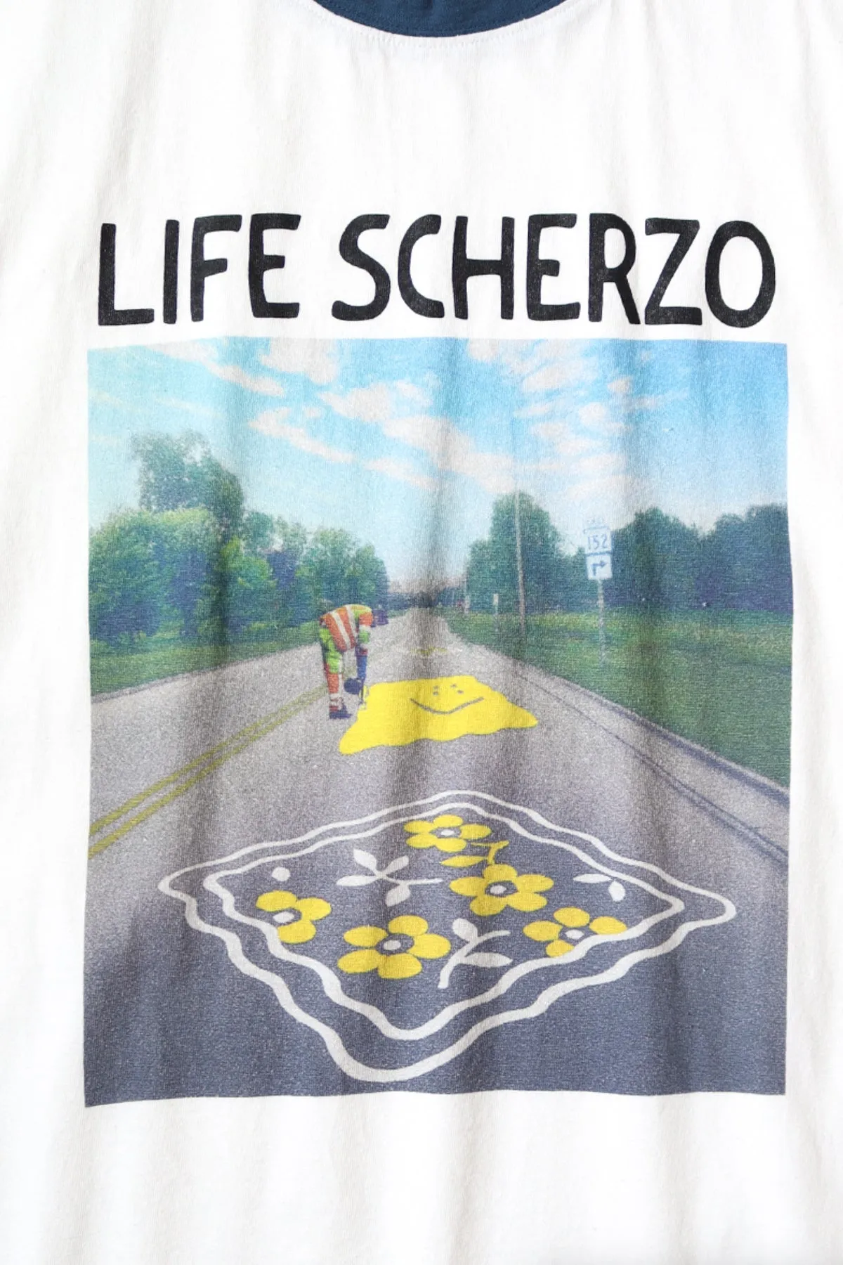20/-Jersey RINGER T(LIFE SCHERZO ROAD SIGN PAINTER) - White sold by Canoe Club product image thumbnail 2