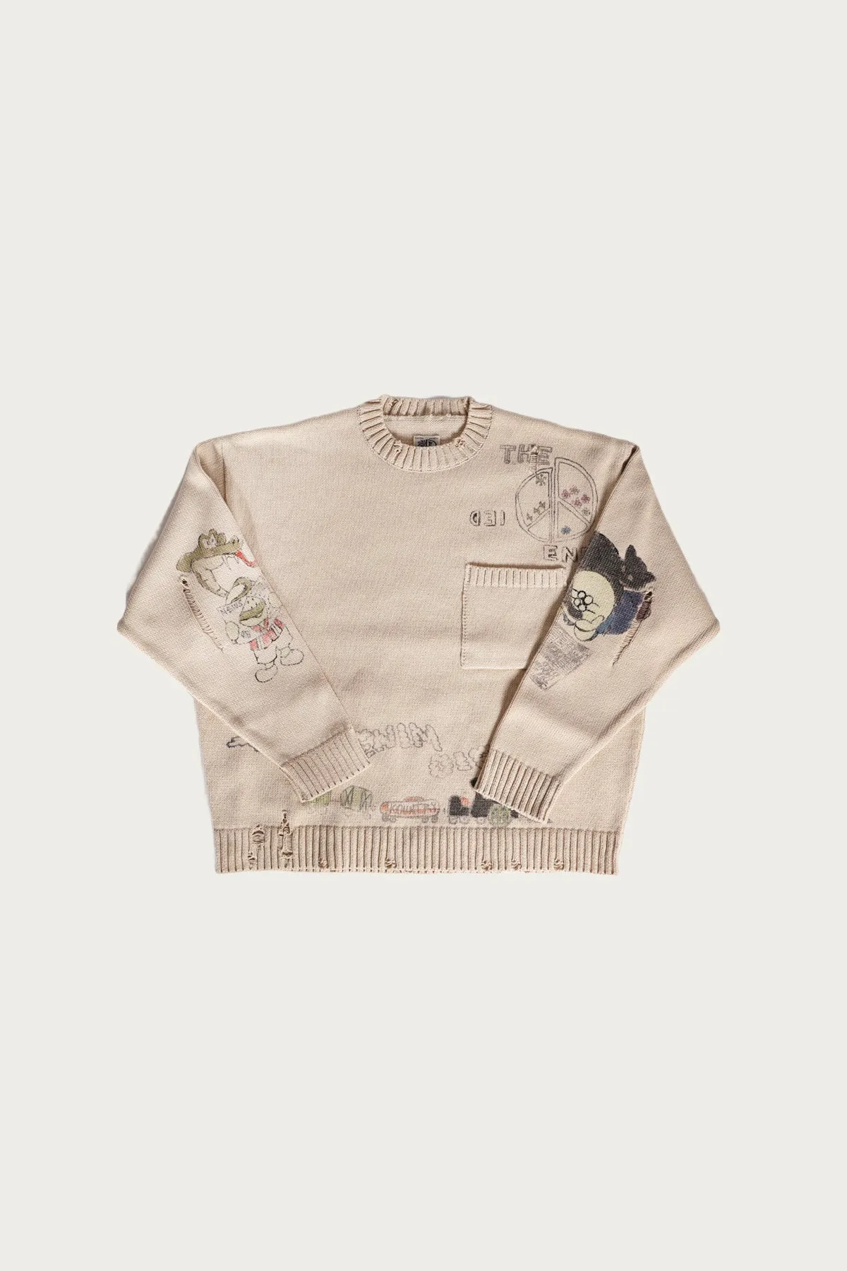 5G Cotton Knit Crew Sweater (Memorial Paint Model) - Natural sold by Canoe Club product image thumbnail 2