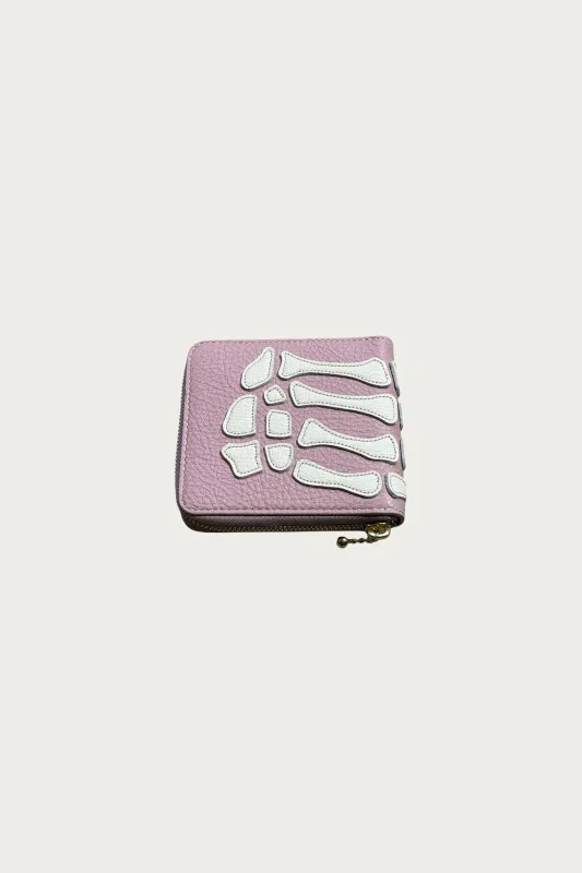 THUMB-UP BONE BAND ZIP Wallet - Pink made by Kapital