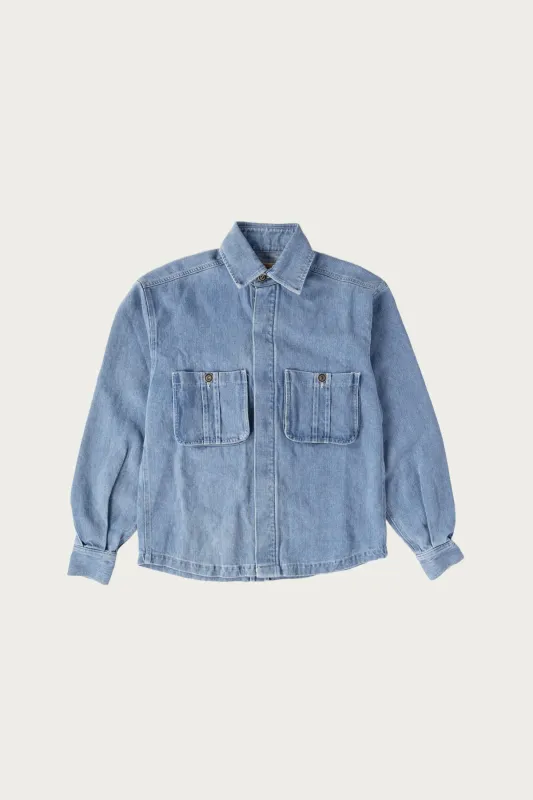 Into The Mystic Hemp Denim Overshirt - Light Wash sold by Canoe Club