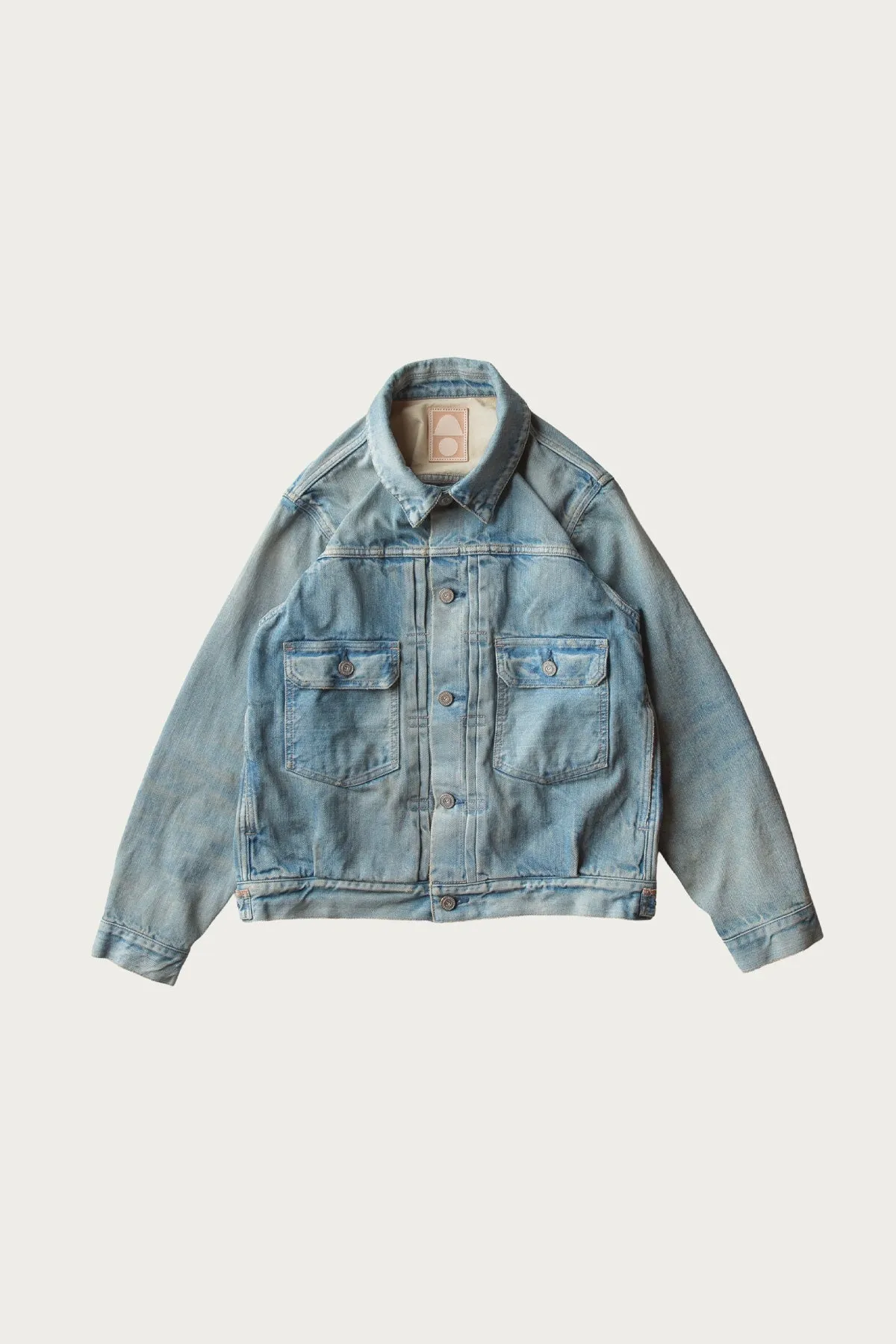 C.T.L. Neo Type 2nd Denim Jacket - Bengara (Indian Red) - Light Indigo sold by Canoe Club